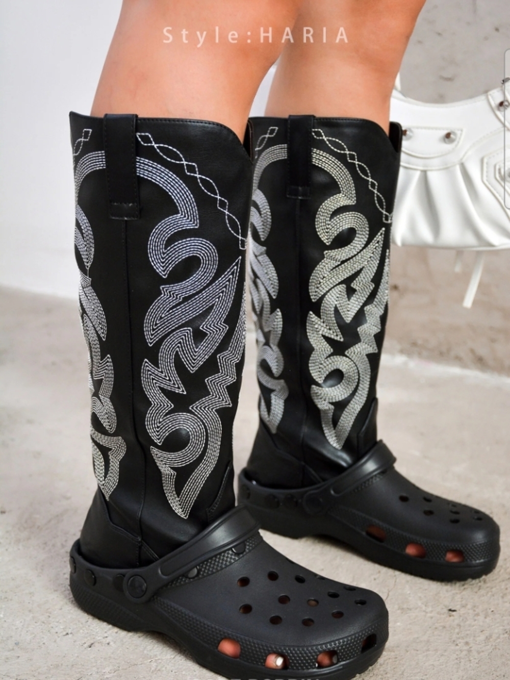 Cape Robbin Haria Western-Inspired Garden Sandal Boots - Black